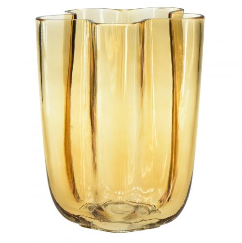 Floristik24 Vaso in vetro vaso marrone fiore marrone chiaro in vetro Ø15cm H20cm