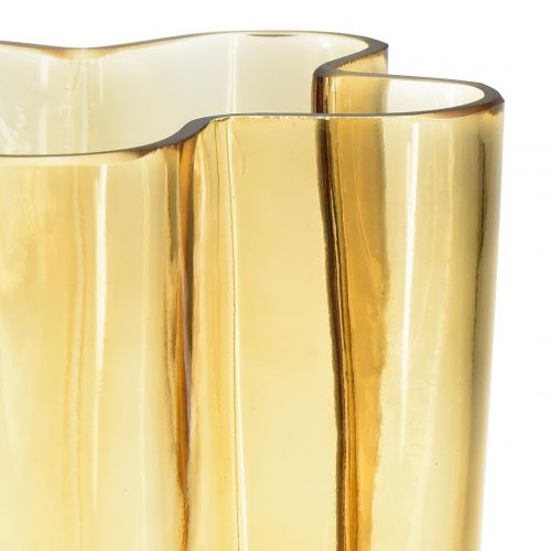 Floristik24 Vaso in vetro vaso marrone fiore marrone chiaro in vetro Ø15cm H20cm