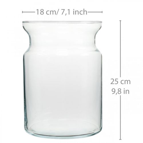 Floristik24 Vaso in vetro trasparente vaso decorativo lanterna in vetro vaso di fiori Ø18cm H25cm