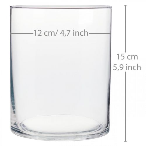 Floristik24 Vaso in vetro Ø12cm H15cm