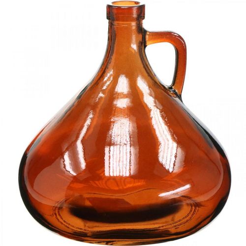 Vaso in vetro aspetto vintage decoro in vetro marrone Ø17cm H18cm