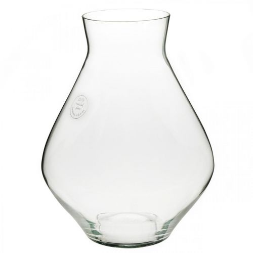 Floristik24 Vaso per fiori in vetro vaso a bulbo in vetro trasparente vaso decorativo Ø20cm H25cm