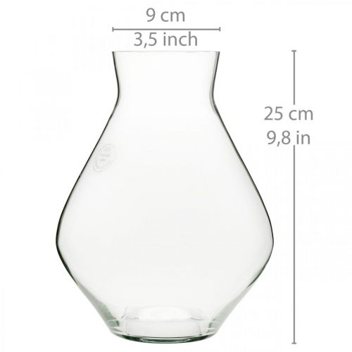 Prodotto Vaso per fiori in vetro vaso a bulbo in vetro trasparente vaso decorativo Ø20cm H25cm