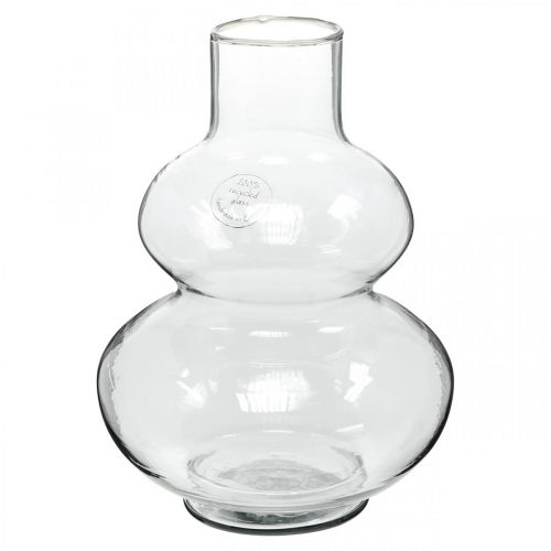 Vaso di vetro vaso di fiori rotondo vaso decorativo in vetro trasparente Ø16cm H23cm
