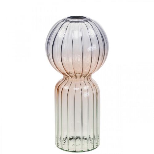 Vaso in vetro Deco Vaso Blu Marrone Trasparente Mini Vaso Ø8cm H17cm