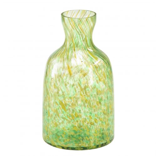 Floristik24 Vaso in vetro vaso da fiori decorativo in vetro verde giallo Ø10cm H18cm