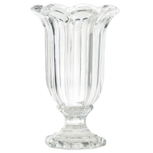 Prodotto Vaso in vetro con piede vaso da fiori in vetro Ø13,5 cm H22 cm