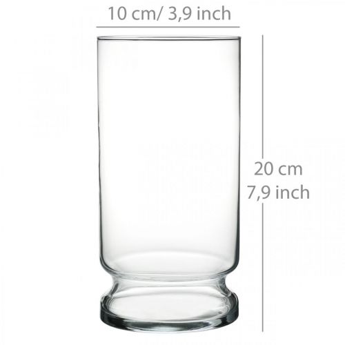 Floristik24 Vaso Cilindro in Vetro Trasparente Ø10cm H20cm