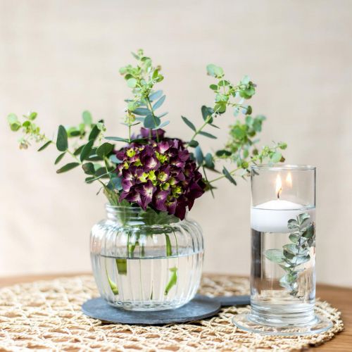 Prodotto Vaso in vetro vaso rigato vetro Ø14cm H13cm 2pz