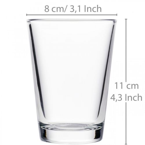 Prodotto Vaso in vetro trasparente Ø8cm H11cm per la decorazione della tavola