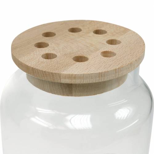 Floristik24 Vaso di vetro con coperchio Vaso decorativo con coperchio perforato Disporre i fiori