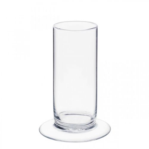 Floristik24 Vaso in vetro con piede Trasparente Ø6cm H15cm