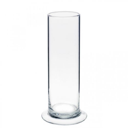 Vaso in vetro con piede Trasparente Ø6cm H20cm