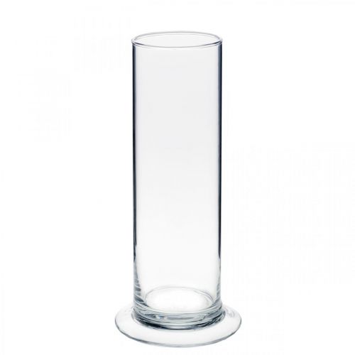 Floristik24 Vaso in vetro con piede Trasparente Ø6cm H20cm