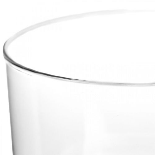 Floristik24 Vaso in vetro con piede Lanterna ROY decoro vetro Ø16cm H20cm