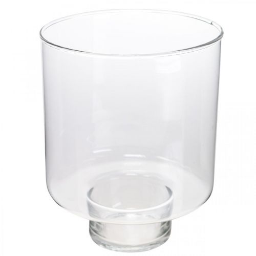 Floristik24 Vaso in vetro con piede Lanterna ROY decoro vetro Ø16cm H20cm