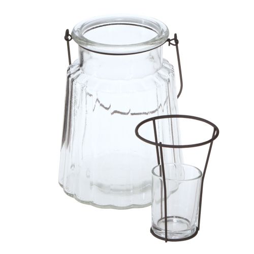 Prodotto Lanterna in vetro lanterna con manico in vetro trasparente Ø14cm H18cm