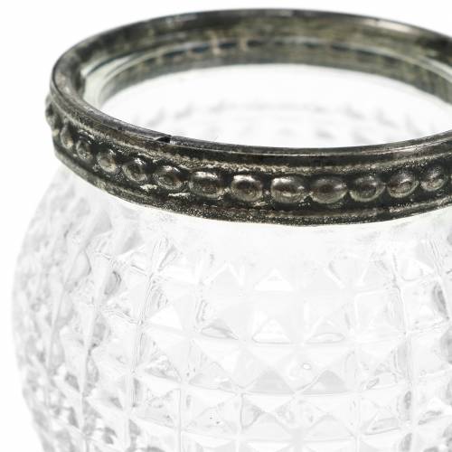 Floristik24 Lanterna in vetro Ø6,5cm H5,5cm 6 pezzi