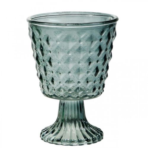 Floristik24 Bicchiere trofeo con piede, lanterna in vetro Ø11cm H15.5cm