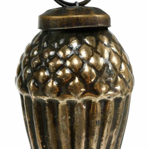 Floristik24 Decorazioni per l'albero di Natale ghiande di vetro da appendere marrone, dorato 6 cm 3 pezzi