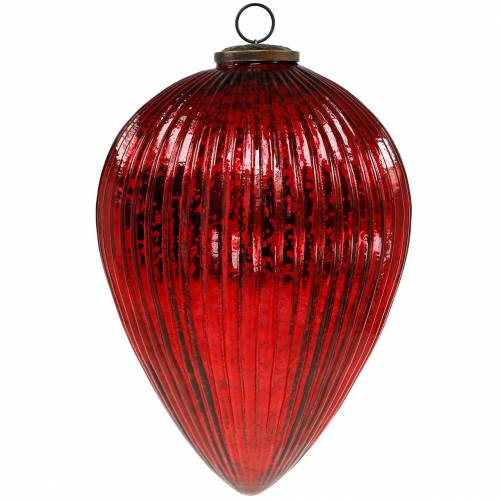 Floristik24 Decorazione natalizia per appendere rubinetto in vetro gigante rosso 27cm