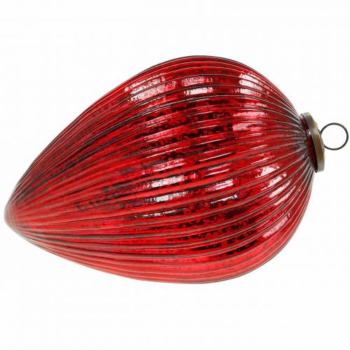 Floristik24 Decorazione natalizia per appendere rubinetto in vetro gigante rosso 27cm