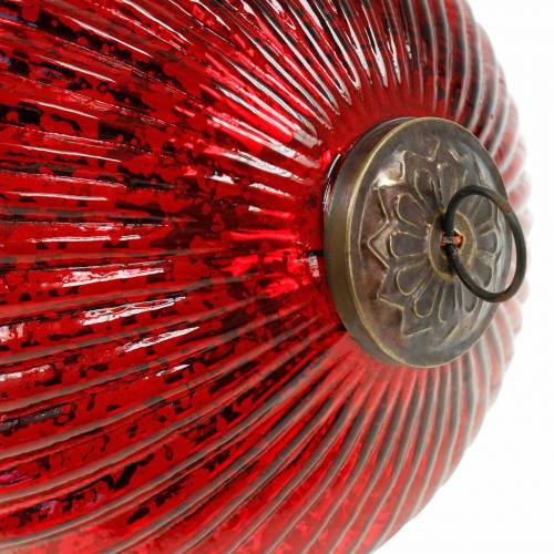 Floristik24 Decorazione natalizia per appendere rubinetto in vetro gigante rosso 27cm