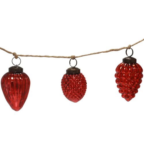 Prodotto Ghirlanda di cono di vetro decorazione per albero di Natale decorazione sospesa rossa 120 cm