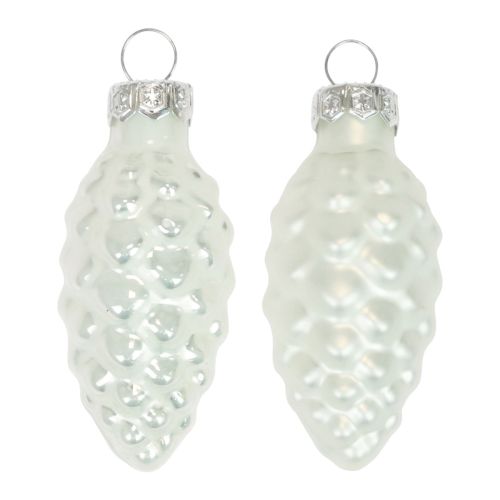 Coni di vetro Decorazioni natalizie vetro bianco Ø2,5 cm 6 cm 10 pezzi