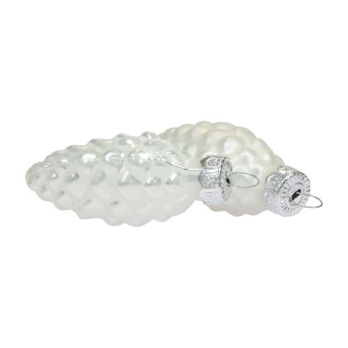 Coni di vetro Decorazioni natalizie vetro bianco Ø2,5 cm 6 cm 10 pezzi