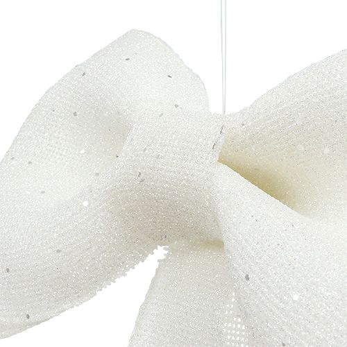 Floristik24 Fiocco glitterato per appendere bianco 32 cm x 42 cm