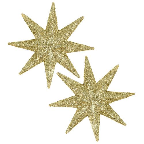 Floristik24 Stella glitterata oro Ø10cm 12 pezzi