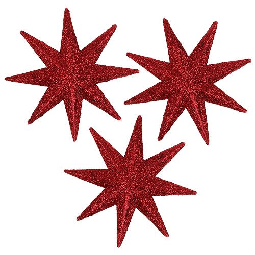 Floristik24 Stella glitterata rossa Ø5cm 20 pz