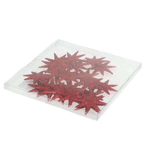 Floristik24 Stella glitterata rossa Ø5cm 20 pz