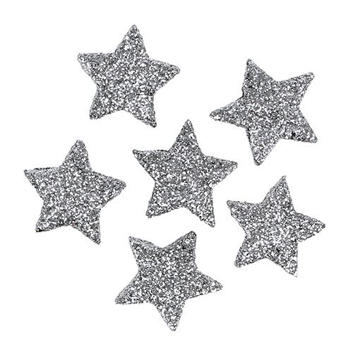 Floristik24 Stella glitter argento Ø2,5cm 96pz