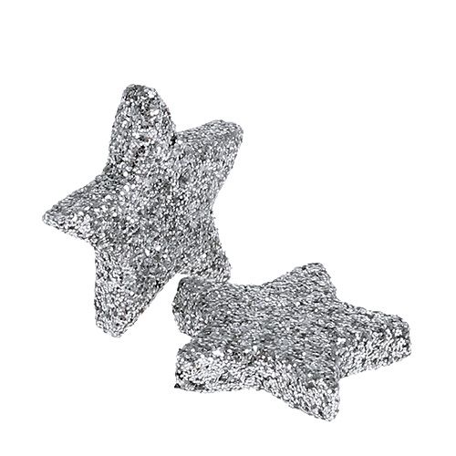 Floristik24 Stella glitter argento Ø2,5 cm 96 pz