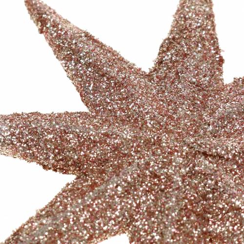 Prodotto Stella glitter oro rosa 10 cm 12 pz
