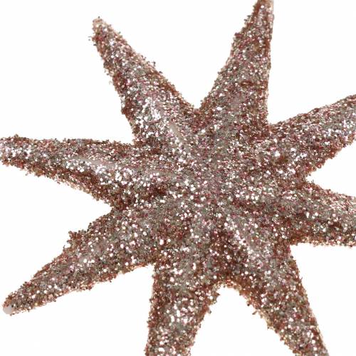 Floristik24 Stella glitter oro rosa 5 cm 20 pz