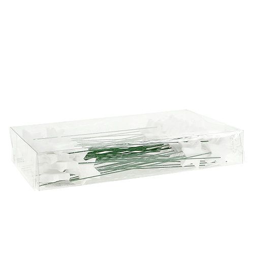 Floristik24 Stella glitterata su filo bianco 4 cm L22 cm 60 pezzi