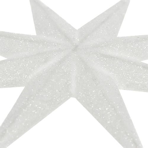 Prodotto Stella glitterata bianca 10 cm 12 pz
