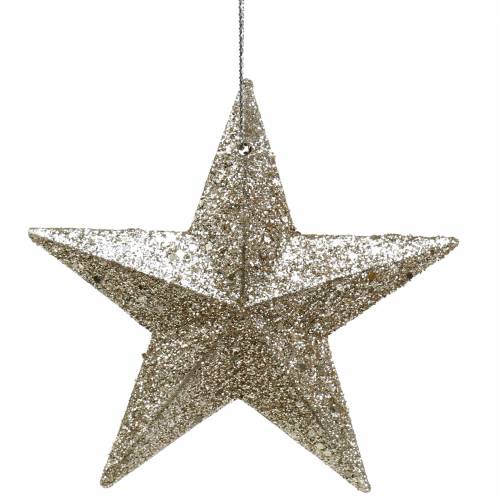 Prodotto Stella glitterata champagne 9,5/5 cm 18 pz