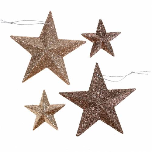 Floristik24 Stelle glitterate mix oro 9,5/5 cm 18 pz