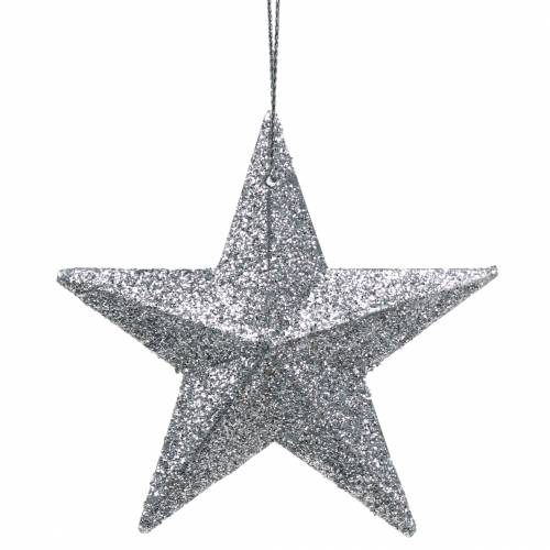 Prodotto Stella glitter argento 9,5/5 cm 18 pz