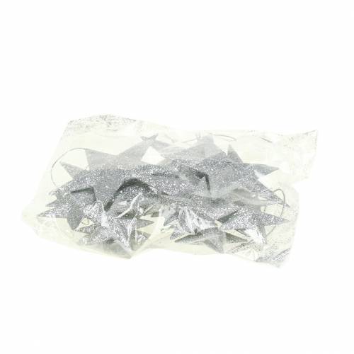 Prodotto Stella glitter argento 9,5/5 cm 18 pz