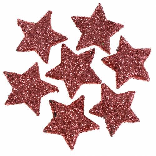 Floristik24 Stelle glitterate per spargere coralli 2,5 cm 48 pz