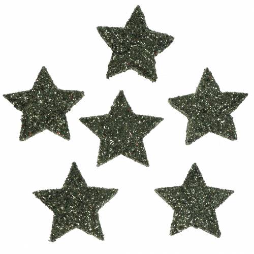 Floristik24 Stella glitterata verde 2,5 cm 48 pz