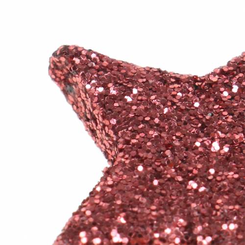 Floristik24 Stelle glitterate per spargere coralli 2,5 cm 48 pz