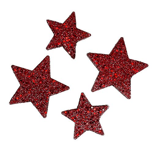 Floristik24 Stelle glitterate per spalmare Bordeaux 4-5 cm 40 pezzi