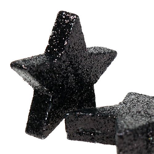 Stelle glitterate nere 4-5 cm 40 pezzi | Floristik24.it
