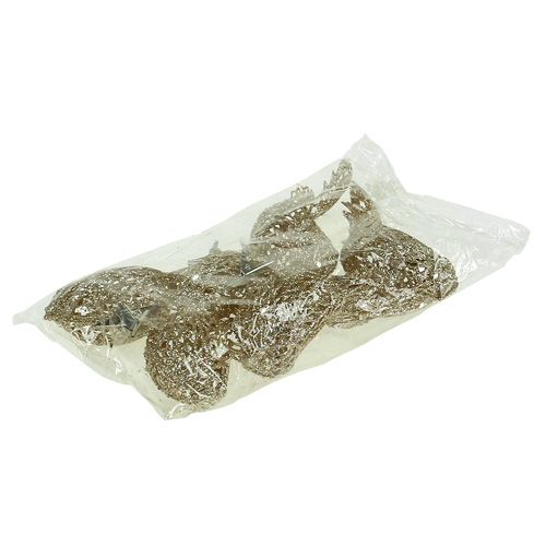 Floristik24 Uccello glitter 8 cm oro con clip 6 pezzi